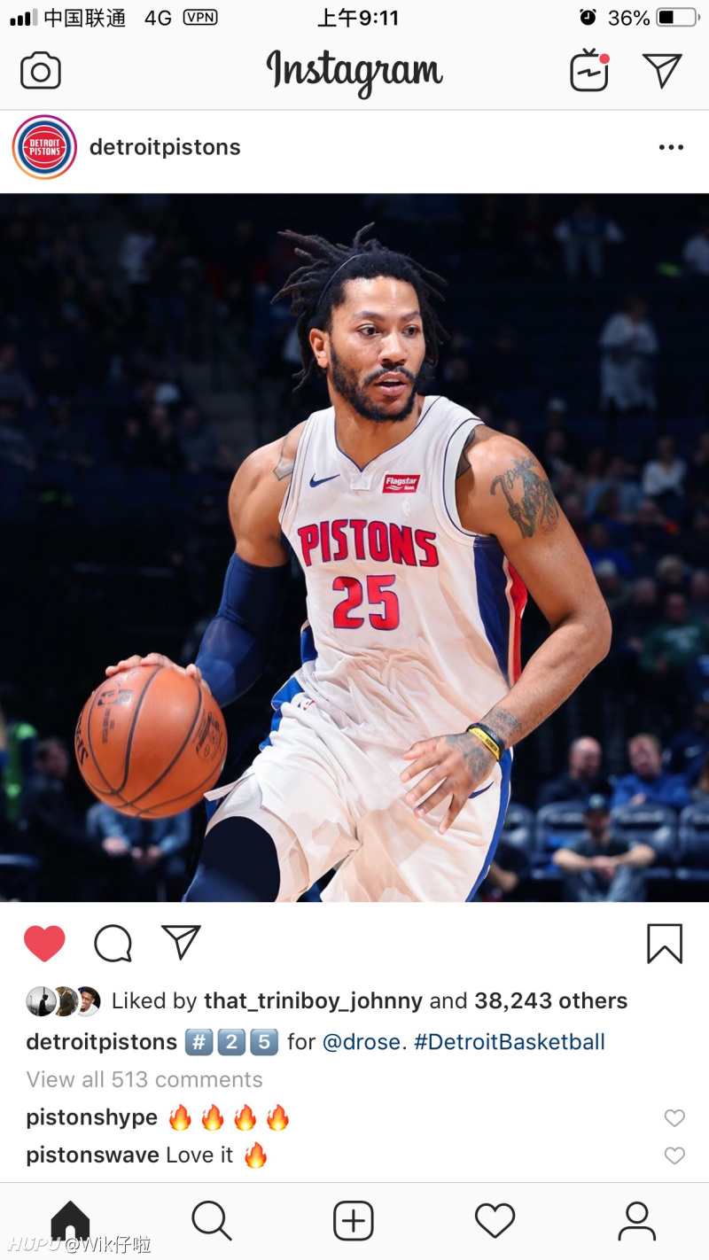 活塞官方公布罗斯下赛季球衣号码.