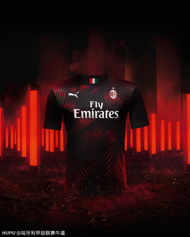 ac米兰2019/2020客场球衣发布,时尚红黑_虎扑