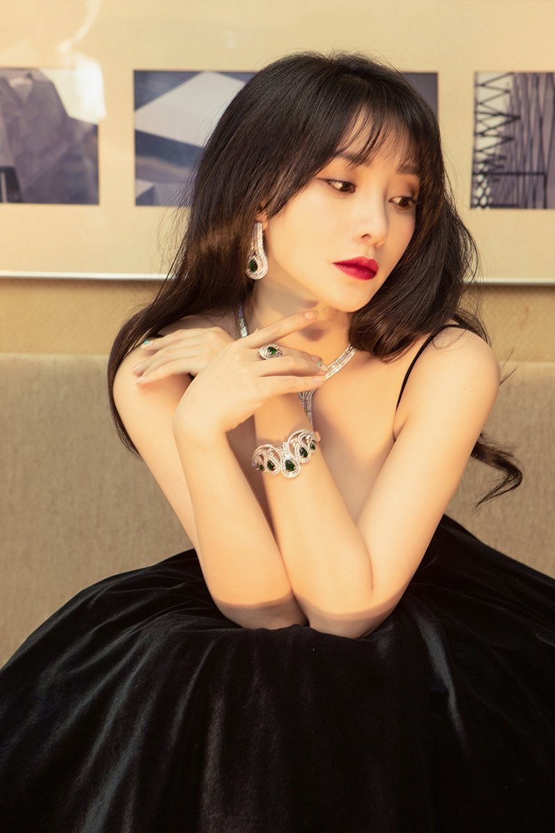 柳岩穿深v黑天鹅绒裙亮相红毯肤白貌美大方夺目